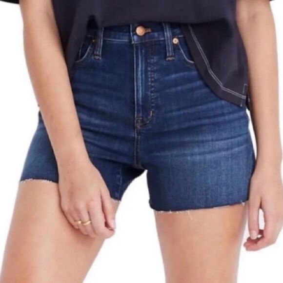MADEWELL DENIM SHORTS CURVEY HIGH RISE - Picture 1 of 10